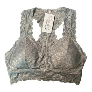 NWT Lace Racerback Bralette — Silver Gray